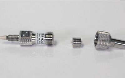 Picture showing components of the Supelco® direct connect guard cartridge.