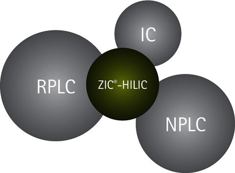 HILIC fills a gap in the chromatographic toolbox, but also partly overlaps with RPLC, NPLC, and IC separation techniques.