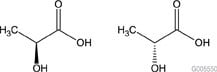 Structure of L- and D- Lactic Acid