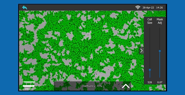 Cell mask settings shown on the Millicell® DCI.