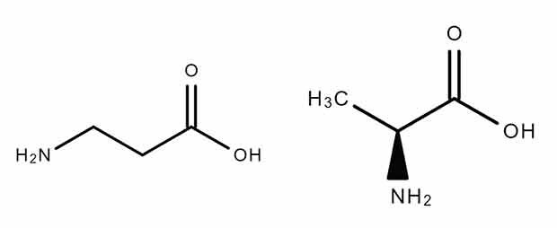 Struktura chemiczna -alaniny i L-alaniny