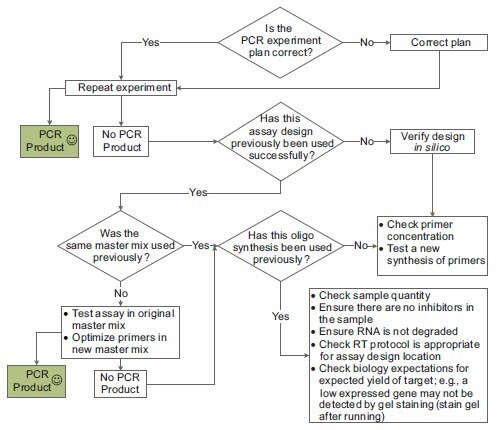 The basic troubleshooting process for PCR