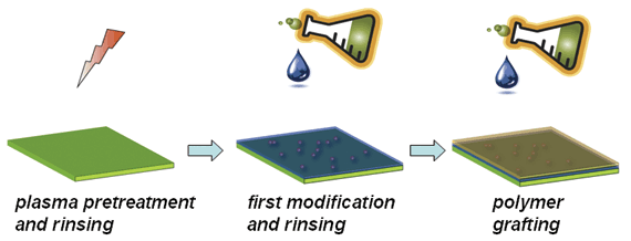 Schematic of the PDMS surface hydrophilization process.