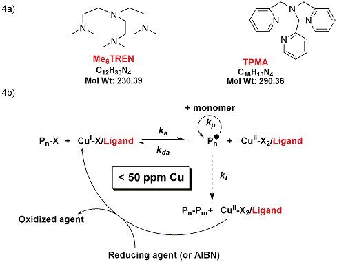 Ligands for Cu-mediated ATRP using ppm amounts of catalyst