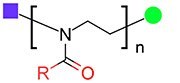 ポリオキサゾリン（PAOx、POx、POz）の化学構造式