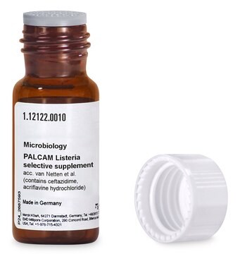 PALCAM Listeria-Selektivergänzung for Listeria spp., pkg of 10&#160;vials, for use with PALCAM Listeria Selective Agar Base, for use with L-PALCAM Listeria Selective Enrichment Broth Base