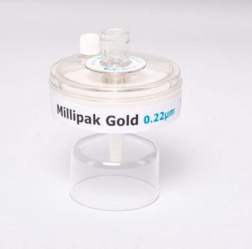 Filtro Millipak&#174; Gold For particulates- and bacteria-free water at the point of dispense of the Milli-Q&#174; 7 series water purification systems.