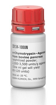 &#945;-Chymotrypsin&#8722;Agarose from bovine pancreas lyophilized powder, 2,000-3,500&#160;units/g agarose (One ml gel will yield 65-120&#160;units)