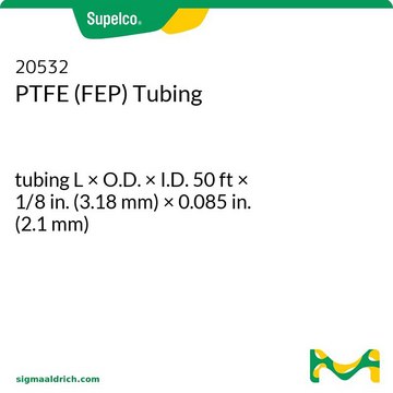 PTFE (FEP) Tubing tubing L × O.D. × I.D. 50&#160;ft × 1/8&#160;in. (3.18&#160;mm) × 0.085&#160;in. (2.1&#160;mm)