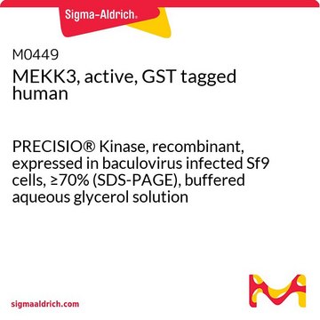 MEKK3, active, GST tagged human PRECISIO&#174; Kinase, recombinant, expressed in baculovirus infected Sf9 cells, &#8805;70% (SDS-PAGE), buffered aqueous glycerol solution