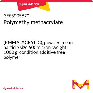 Polymethylmethacrylate (PMMA, ACRYLIC), powder, mean particle size 600micron, weight 1000&#160;g, condition additive free polymer