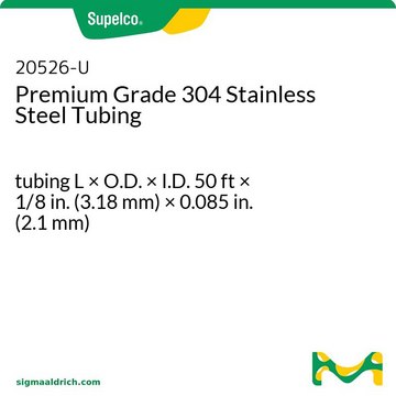 Premium Grade Stainless Steel Tubing tubing L × O.D. × I.D. 50&#160;ft × 1/8&#160;in. (3.18&#160;mm) × 0.085&#160;in. (2.1&#160;mm)