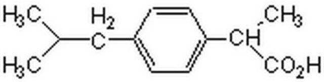 (Â±)-Ibuprofen A nonsteroidal anti-inflammatory drug (NSAID) that acts as a reversible and competitive inhibitor of cyclooxygenase 1 (COX-1) (IC&#8325;&#8320; = 4.85 &#181;M).