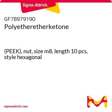 Polyetheretherketone (PEEK), nut, size m8, length 10 pcs, style hexagonal