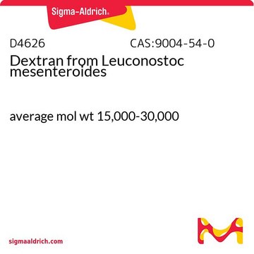 Dextrano from Leuconostoc mesenteroides average mol wt 15,000-30,000