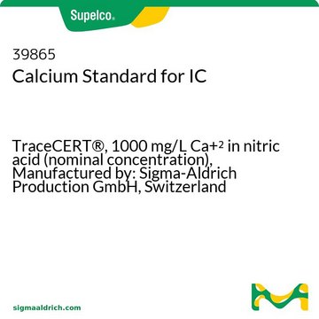 钙离子标准液，用于离子色谱分析 TraceCERT&#174;, 1000&#160;mg/L Ca+2 in nitric acid (nominal concentration), Manufactured by: Sigma-Aldrich Production GmbH, Switzerland