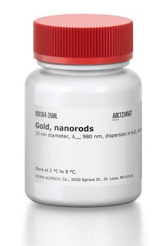 Gold, nanorods 10&#160;nm diameter, &#955;max, 980&#160;nm, dispersion in H2O, citrate capped