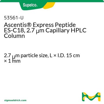 Ascentis&#174; Express Peptide ES C18キャピラリーHPLCカラム 2.7&#160;&#956;m particle size, L × I.D. 15&#160;cm × 1&#160;mm