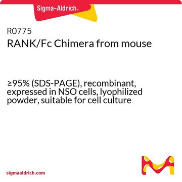 RANK/Fc Chimera from mouse &#8805;95% (SDS-PAGE), recombinant, expressed in NSO cells, lyophilized powder, suitable for cell culture