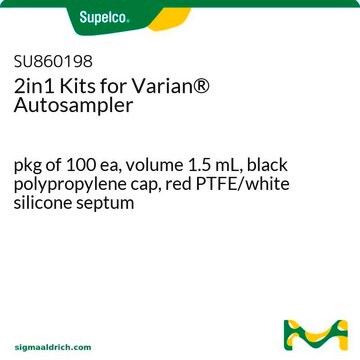 2in1 Kits for Varian&#174; Autosampler pkg of 100&#160;ea, volume 1.5&#160;mL, black polypropylene cap, red PTFE/white silicone septum