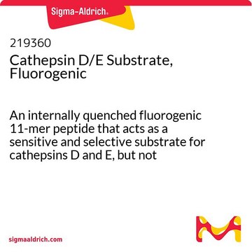 Substrat katepsyny D/E, fluorogeniczny An internally quenched fluorogenic 11-mer peptide that acts as a sensitive and selective substrate for cathepsins D and E, but not cathepsins B, H, or L .