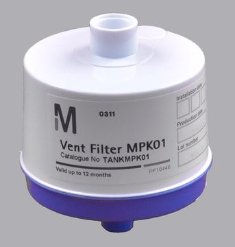 Filtro de respiro para tanque de PE (água tipo 2) Protects purified water stored in 30/60/100 PE tanks from airborne contaminants.