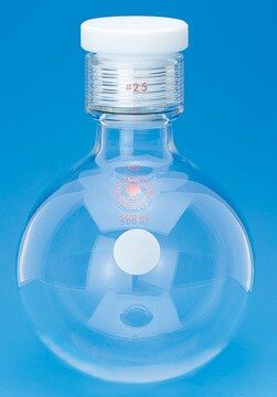 Ace round-bottom pressure flask with Ace-Thred 25 PTFE front-seal plug, capacity 100&#160;mL