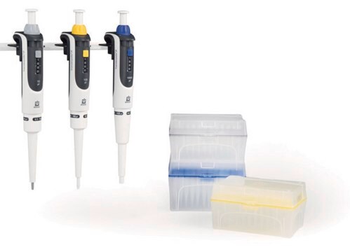 BRAND&#174; Transferpette&#174; S Pipette Starter Kit volume × volume × volume (0.1-2.5&#160;&#956;L) (0.5-10&#160;&#956;L) (10-100&#160;&#956;L), single-channel, Adjustable volume, Mechanical, 3 shelf mounts