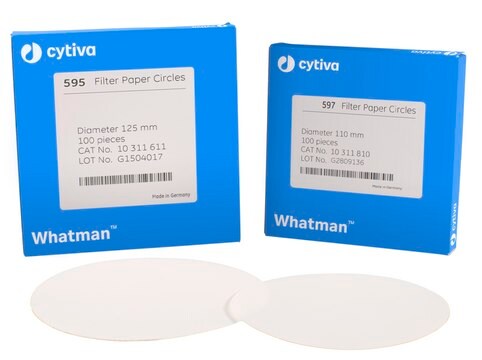 Whatman&#174; qualitative filter paper, Grade 597 circles, diam. 110&#160;mm, pack of 100