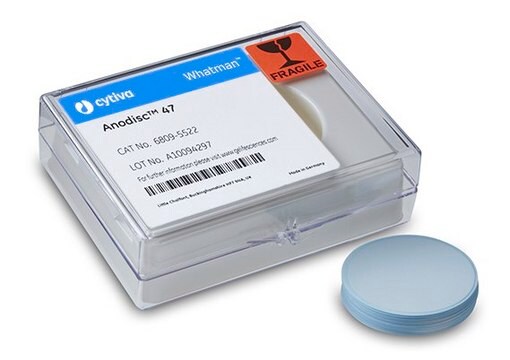 Whatman&#174; Anodisc anorganische Filtermembran unsupported, diam. 13&#160;mm, pore size 0.02&#160;&#956;m, autoclavable