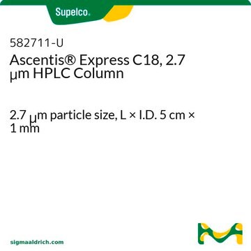 Coluna de HPLC Ascentis&#174; Express C18, 2,7 &#956;m 2.7&#160;&#956;m particle size, L × I.D. 5&#160;cm × 1&#160;mm