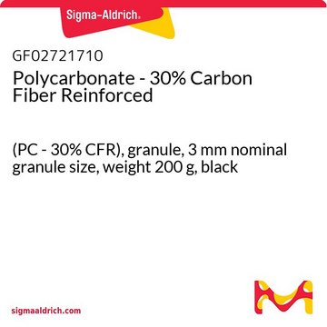 Polycarbonate - 30% Carbon Fiber Reinforced (PC - 30% CFR), granule, 3&#160;mm nominal granule size, weight 200&#160;g, black