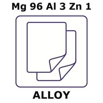 Magnesium-aluminum-zinc alloy, Mg96Al3Zn1 foil, 200 x 500mm, 2.0mm thickness