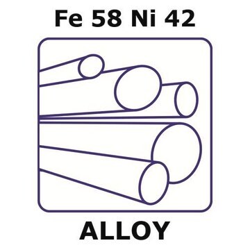 Iron-Nickel alloy, Fe58Ni42 sheet, 100 x 100mm, 3.2mm thickness, annealed