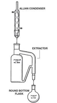 Pyrex&#174; continuous liquid/liquid extractor extractor body, joint: ST/NS 45/50