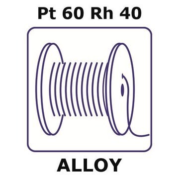 Platinum-rhodium alloy, Pt60Rh40 0.05m wire, 0.5mm diameter, as drawn