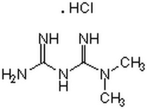 盐酸二甲双胍 An antihyperglycemic agent that lowers blood glucose levels without stimulating insulin secretion, promoting weight gain or causing hypoglycemia.