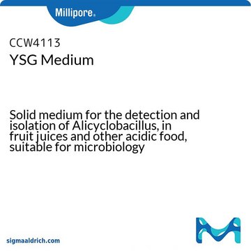 YSG Medium Solid medium for the detection and isolation of Alicyclobacillus, in fruit juices and other acidic food, suitable for microbiology