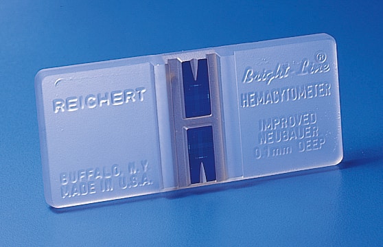 Bright-Line&#8482; Hämacytometer supplied with two cover slips