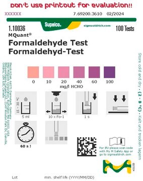 甲醛测试 colorimetric, 10-100&#160;mg/L (HCHO), MQuant&#174;