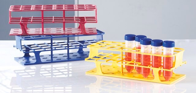 OneRack&#174; Test Tube Rack Full, polyoxymethylene (fiberglass reinforced), size 40&#160;wells, well diam. 20&#160;mm, blue