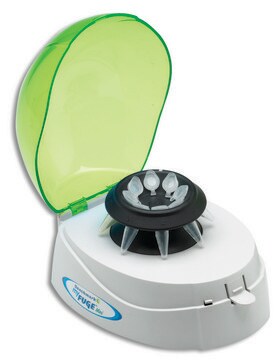 MyFuge&#8482; mini centrifuge green lid, with 2 rotors, AC/DC input 110 - 240 V AC, US 3-pin plug