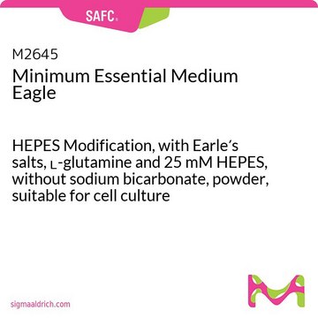 Milieu essentiel minimum d’Eagle HEPES Modification, with Earle&#8242;s salts, L-glutamine and 25 mM HEPES, without sodium bicarbonate, powder, suitable for cell culture