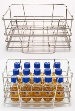 Bottle Rack Stainless Steel Rack for the transport of up to 15x100ml bottles (max diam. 5 cm), autoclavable