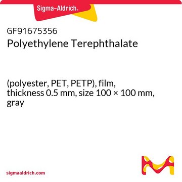 Polyethylene Terephthalate (polyester, PET, PETP), film, thickness 0.5&#160;mm, size 100 × 100&#160;mm, gray