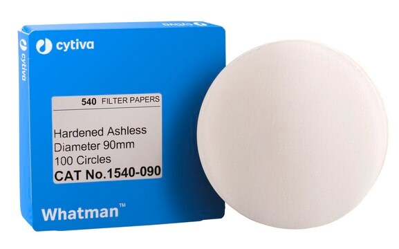 Whatman&#174; quantitative filter paper, hardened ashless, Grade 540 circles, diam. 90&#160;mm, pack of 100