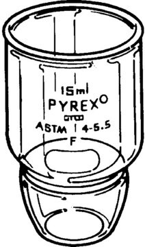 Pyrex&#174; 古氏坩埚&#65292;低轮廓&#65292;配有滤板 capacity 30&#160;mL, porosity 4-5.5&#160;&#956;m