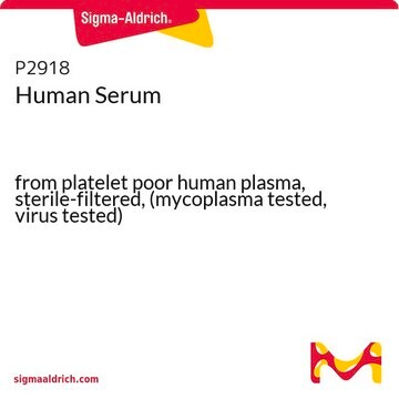 ヒト血清 from platelet poor human plasma, sterile-filtered, (mycoplasma tested, virus tested)