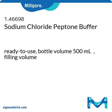 Sodium Chloride Peptone Buffer bottle capacity 500&#160;mL, bottle filling volume 500&#160;mL, closure type, Red screw cap with 3 loci, pack of 6&#160;bottles