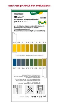 Tiras indicadoras de pH&nbsp;6,5-10,0 non-bleeding, colorimetric, pH range 6.5-10.0, MQuant&#174;